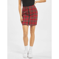 stilvolles Urban Classics Damen Kleid Stretch Reißverschluss 260 g/m² Rot/Schwarz