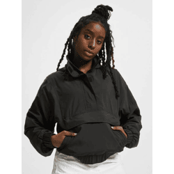 Casual URBAN CLASSICS Women's Jacket with Zipper and Hood, 78 g/m², Black