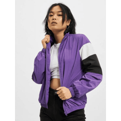 Stylish Urban Classics Women's Jacket with Zipper Pockets, 97 g/m², Purple/White/Black