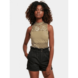 stilvolles Urban Classics Damen Kleid Stretch Reißverschluss 140 g/m² Beige