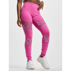 bequeme Urban Classics Damen Hose Stretch 225 g/m² mit Baumwolle Pink