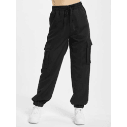 stylische URBAN CLASSICS Damen Jeans Kordelzug Reißverschluss 188 g/m² Schwarz