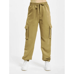 stylische Urban Classics Damen Jeans Kordelzug Reißverschluss 188 g/m² Khaki