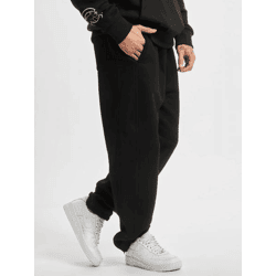 bequeme URBAN CLASSICS Herren Hose Taschen Rippbündchen 380 g/m² mit Baumwolle Schwarz