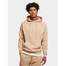 moderner URBAN CLASSICS Herren Hoodie Kordelzug Rippstrick 380 g/m² mit Baumwolle Beige