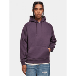 lässiger Urban Classics Herren Hoodie Rippbündchen Kapuze 380 g/m² mit Baumwolle Violett
