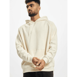 bequemer URBAN CLASSICS Herren Hoodie Kordelzug Rippstrick 380 g/m² mit Baumwolle Ecru-Weiß