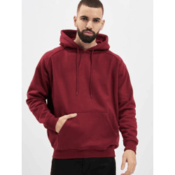bequemer URBAN CLASSICS Herren Hoodie Kordelzug Rippstrick 380 g/m² mit Baumwolle Rot