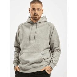 lässiger URBAN CLASSICS Herren Hoodie Kordelzug Rippstrick 380 g/m² mit Baumwolle Grau