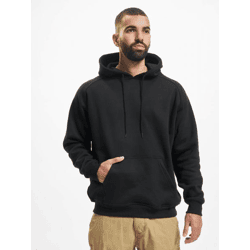 bequemer URBAN CLASSICS Herren Hoodie Kordelzug Rippstrick 380 g/m² mit Baumwolle Schwarz