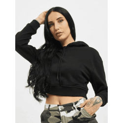 Soft Urban Classics Women's Hoodie with Drawstring Hood, 300 g/m², Cotton Blend, Black