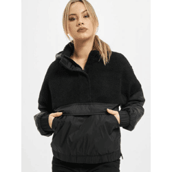 Casual Urban Classics Women's Jacket with Drawstring and Velcro Closure, 65 g/m², Black