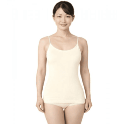 Figurformendes SLEEX Damen Shapewear Unterhemd mit feinen Spaghetti-Trägern Kompressions-Unterzieh-Shirt 44027-006 Creme/Beige