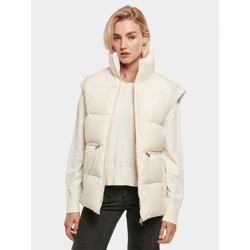 stylische Urban Classics Damen Jacke Reißverschluss Taschen 78 g/m² Ecru-Weiß