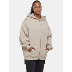 lässiger Urban Classics Damen Hoodie Kapuze Oversize 300 g/m² mit Baumwolle Beige