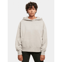 lässiger Urban Classics Damen Hoodie große Kapuze Taschen 470 g/m² mit Baumwolle Grau