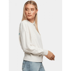 weiches Urban Classics Damen Sweatshirt Rippbündchen Oversize 300 g/m² mit Baumwolle Grau