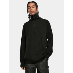 weiches Urban Classics Herren Sweatshirt Reißverschluss Oversize 5 g/m² Schwarz
