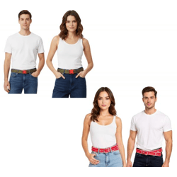Champion Belts for Women and Men: Modern everyday belts featuring the brand logo, 123 cm or 150 cm, olive green or red