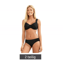 Timeless Women's Bikini Set, Two-Piece Minimizer Swimwear, F Cup, 960224, Black