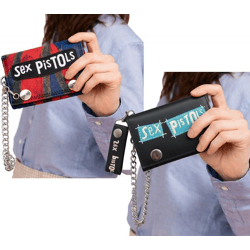 Sex Pistols Punkrock-Band Portemonnaie mit Logo-Schriftzug Geldbeutel Blau/Rot oder Schwarz/Blau