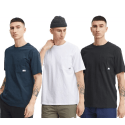 klassisches 11 PROJECT PREmil SS Herren T-Shirt mit Rundhals Shirt 21300995-ME Blau, Weiß oder Schwarz
