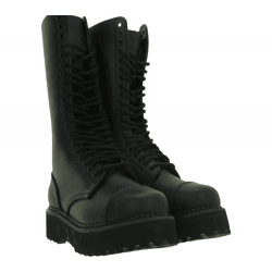 Timeless, unisex Brandit Phantom genuine leather boots with a distinctive platform sole; ranger boots, lace-up boots, second-choice—minor cosmetic flaws