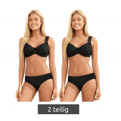 Timeless Women's Bikini Set, Two-Piece Minimizer Swimwear with a Choice of D or F Cups, Black