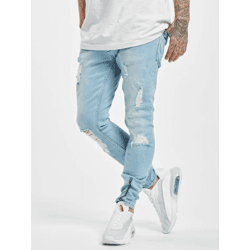 moderne 2Y Premium Herren Jeans Skinny Fit Stretch Reißverschluss mit Baumwolle Blau
