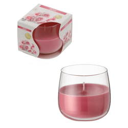 Scented candle rose in glass in showbox