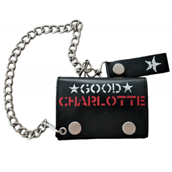 Good Charlotte Vinyl Stilvolle walisische Rockband Band-Brieftasche mit Logo-Schriftzug Portemonnaie Schwarz