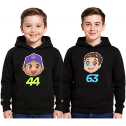 Mercedes-Benz AMG Petronas F1 Kinder Hoodie Mädchen und Jungen Kapuzen-Sweatshirt Formel 1 70122713 George Russel oder Lewis Hamilton Schw