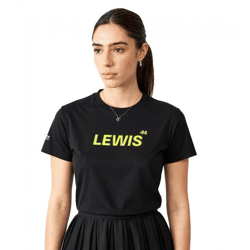 Mercedes-Benz AMG Petronas F1 MAPF Damen T-Shirt Lewis Hamilton Baumwoll-Shirt Kurzarm-Shirt 701227127 001 Schwarz