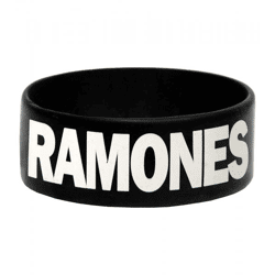 Ramones Gummi-Armband Punk-Band mit Ramones-Schriftzug Fan-Artikel WB151095RAM Schwarz/Weiß