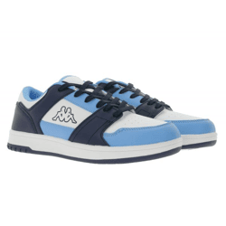 Kappa Kinder Alltags-Sneaker Damen Freizeit-Schuhe Schnür-Schuhe Trainings-Schuhe 381U1NW Hellblau/Dunkelblau/Weiß
