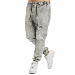 vsct Noah Antifit-Jeans mit Bündchen und Schnürsenkeln, Grau
