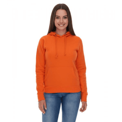 Elevate Charon Women's Hoodie: Simple Cotton Sweatshirt with Kangaroo Pocket, Sweater 3823431, Orange