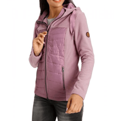 KangaROOS Damen Fleece-Jacke nachhaltige Steppjacke mit Kapuze Übergangs-Jacke 49600062 Rosa
