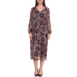 Aniston SELECTED Damen Maxi-Kleid mit Allover-Print Sommer-Kleid 76445867 Braun/Bunt