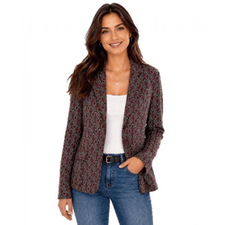 Aniston CASUALS Damen Blazer Kurz-Jacke mit Knöpfen 56919808 Grün/Braun
