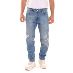 2Y Premium Herren Jeans stylische Denim-Hose im Used-Look B6784BLU Blau