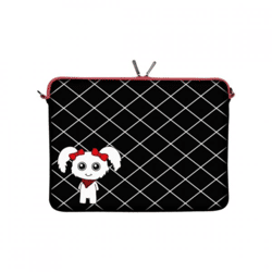 Digittrade laptop sleeve Fluffy zwart 11,6 inch