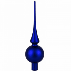 Weihnachtsbaumspitze aus Glas, blau, 27 cm
