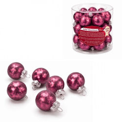 Deco Heitmann Mini-Weihnachtskugeln aus Glas, bordeauxrot, 2 cm, 24er-Set