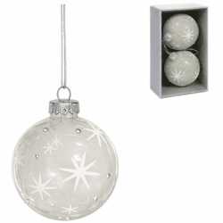 Transparente Weihnachtskugel, 8 cm, 2 Stück