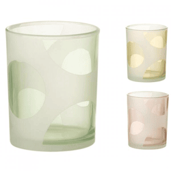 Teelichthalter, pastellfarben, 12 cm, 3er-Set, sortiert