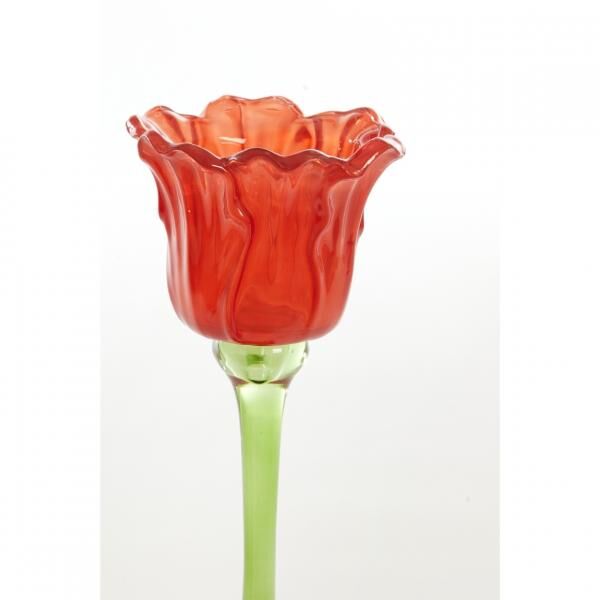 Light & Living Teelichthalter „Flowaly“, rot, 22 cm