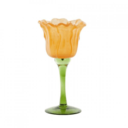 Light & Living Teelichthalter „Flowaly“, orange, 19 cm