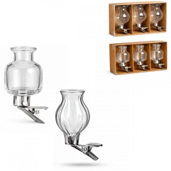 Vase auf Clip Glas 7 cm 2 sortiert Satz von 3