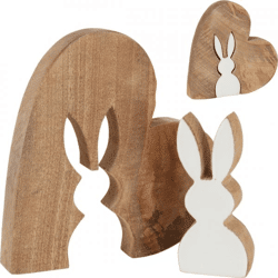 J-Line Statue Kaninchen Herz weiß 22,5 cm